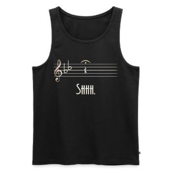 Shhh Silent Melody Partition - Débardeur bio Premium Homme - noir - Devant - AI Model Male 178 light (178cm)