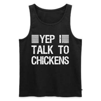 Yep I Talk To Chickens Shirt | Cute Chicken Buffs  - Débardeur bio Premium Homme - noir - Devant - Michal (187cm)