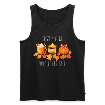 Nur ein Mädchen das Herbst liebt - Männer Premium Bio Tank Top - Schwarz - Vorne - AI Model Male 178 light (178cm)