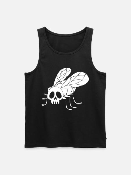 Fly Skull (White) - Men's Premium Organic Tank Top - black