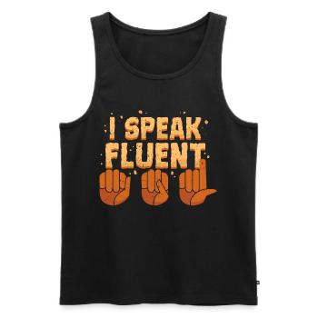 Deaf Deaf Hearing Impairment - Men's Premium Organic Tank Top - black - Front - AI Model Male 178 light (178cm)