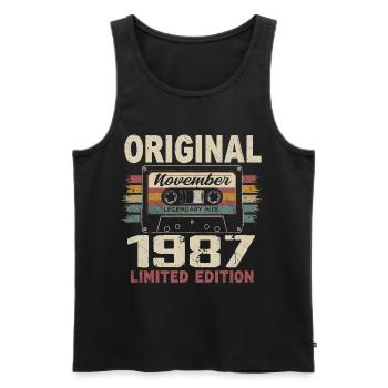 November 1987 Geschenk November 1987 - Männer Premium Bio Tank Top - Schwarz - Vorne - Michal (187cm)