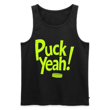 Puck Yeah Eishockey Spruch Hockey Puck Grafik - Männer Premium Bio Tank Top - Schwarz - Vorne - Michal (187cm)