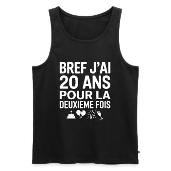 Anyway, I'm 20 years old for the second time - Men's Premium Organic Tank Top - black - Front - Michal (187cm)