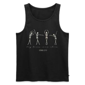Dry Bones Come Alive – Ezekiel 37:5 - Men's Premium Organic Tank Top - black - Front - Michal (187cm)
