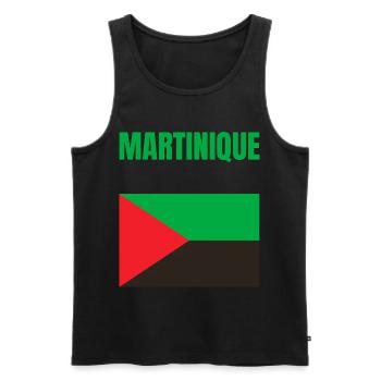 T-shirt drapeau Martinique Antilles - Débardeur bio Premium Homme - noir - Devant - AI Model Male 178 light (178cm)