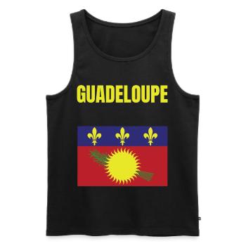 T-shirt drapeau Guadeloupe Antilles - Débardeur bio Premium Homme - noir - Devant - AI Model Male 178 light (178cm)