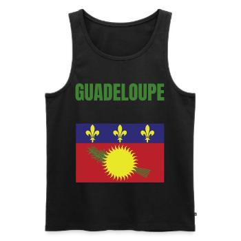 T-shirt drapeau Guadeloupe Antilles - Débardeur bio Premium Homme - noir - Devant - AI Model Male 178 light (178cm)