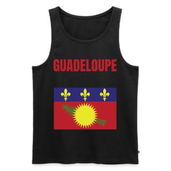 T-shirt drapeau Guadeloupe Antilles - Débardeur bio Premium Homme - noir - Devant - AI Model Male 178 light (178cm)