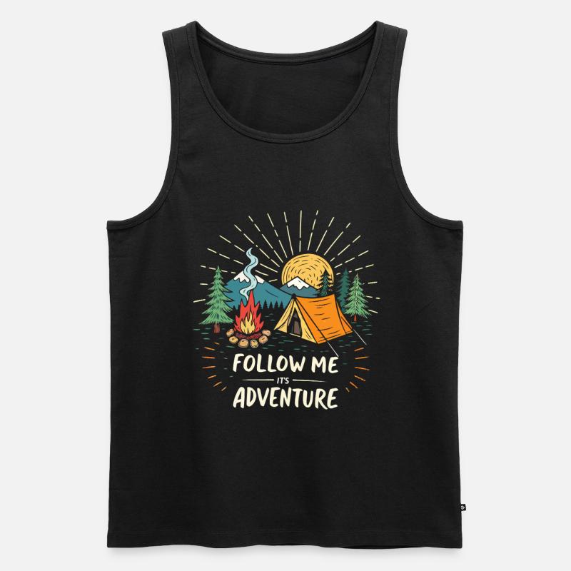 Abenteuer im Mountain Camp - Männer Premium Bio Tank Top - Schwarz