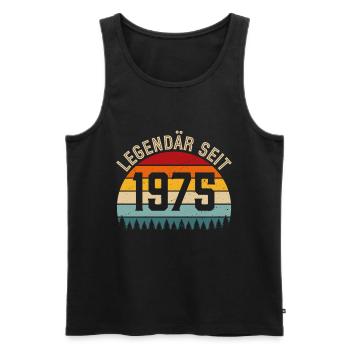Legendär seit 1975 – Jahrgang 1975 - Männer Premium Bio Tank Top - Schwarz - Vorne - AI Model Male 178 light (178cm)