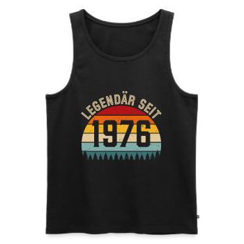 Legendär seit 1976 – Jahrgang 1976 - Männer Premium Bio Tank Top - Schwarz - Vorne - AI Model Male 178 light (178cm)
