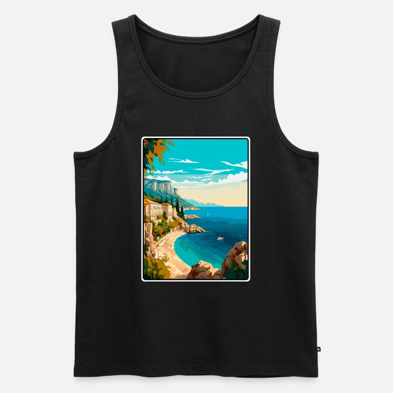 Makarska Kroatien Klippen Mittelmeerküste - Männer Premium Bio Tank Top - Schwarz