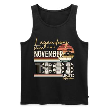 Jahrgang November 1983 RetroNovember 1983 - Männer Premium Bio Tank Top - Schwarz - Vorne - AI Model Male 178 light (178cm)