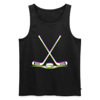 EDM Techno Hockeyschläger Rave Hockey - Männer Premium Bio Tank Top - Schwarz - Vorne - AI Model Male 178 light (178cm)