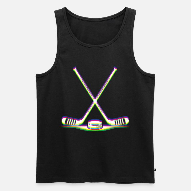 EDM Techno Hockeyschläger Rave Hockey - Männer Premium Bio Tank Top - Schwarz