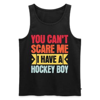 Drôle Hockey Parent Famille Hockey Papa - Débardeur bio Premium Homme - noir - Devant - AI Model Male 178 light (178cm)