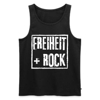 FREIHEIT und ROCK GRUNGE ROCK GRAFFITI DESIGN - Männer Premium Bio Tank Top - Schwarz - Vorne - AI Model Male 178 light (178cm)
