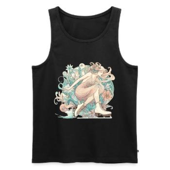 Schlittschuhlaufen Frau Art Nouveau Geschenk - Men's Premium Organic Tank Top - black - Front - AI Model Male 178 light (178cm)