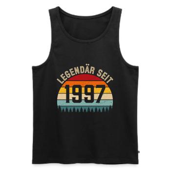 Légendaire depuis 1997 – Né en 1997 - Débardeur bio Premium Homme - noir - Devant - AI Model Male 178 light (178cm)