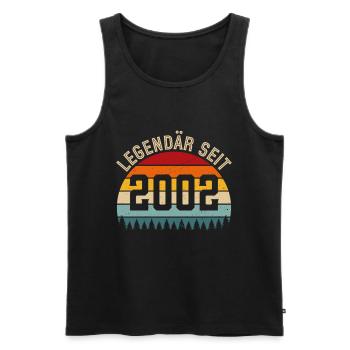 Legendär seit 2002 – Jahrgang 2002 - Männer Premium Bio Tank Top - Schwarz - Vorne - AI Model Male 178 light (178cm)