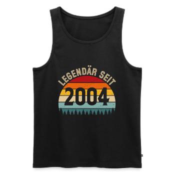 Legendär seit 2004 – Jahrgang 2004 - Männer Premium Bio Tank Top - Schwarz - Vorne - AI Model Male 178 light (178cm)