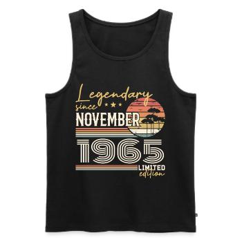 Vintage November 1965 RetroNovember 1965 - Men's Premium Organic Tank Top - black - Front - Michal (187cm)