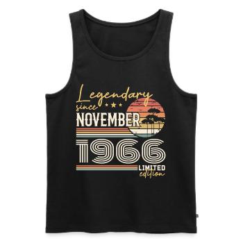 Jahrgang November 1966 RetroNovember 1966 - Männer Premium Bio Tank Top - Schwarz - Vorne - Michal (187cm)