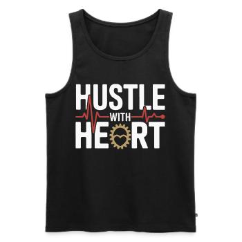 Hustle with Heart Geardesign - Men's Premium Organic Tank Top - black - Front - Michal (187cm)