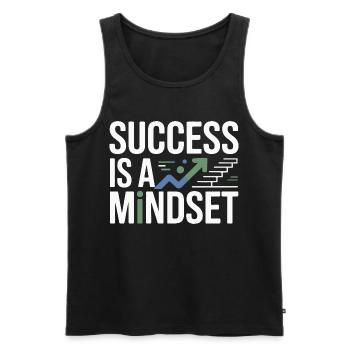 Erfolg ist eine Denkweise - Männer Premium Bio Tank Top - Schwarz - Vorne - AI Model Male 178 light (178cm)