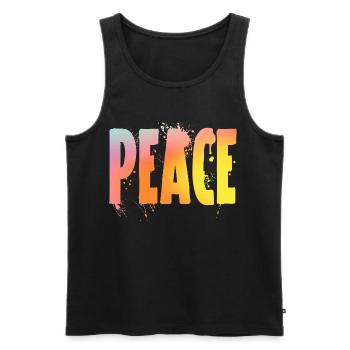 Peace - Männer Premium Bio Tank Top - Schwarz - Vorne - AI Model Male 178 light (178cm)