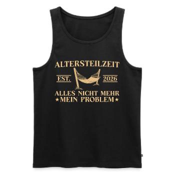 Partial retirement 2026 work colleague early retirement - Men's Premium Organic Tank Top - black - Front - AI Model Male 178 light (178cm)