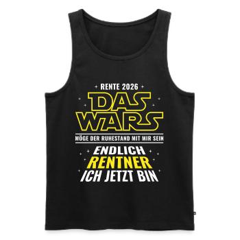 Rente 2026 Das wars Endlich Rentner ich jetzt bin - Männer Premium Bio Tank Top - Schwarz - Vorne - Michal (187cm)