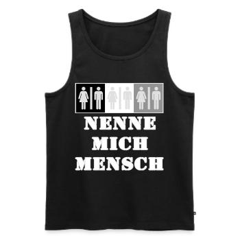Call Me Human Boundary Sign - Men's Premium Organic Tank Top - black - Front - AI Model Male 178 light (178cm)