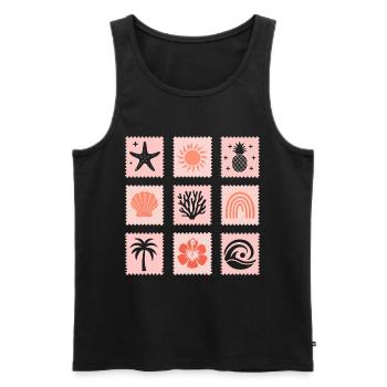 Nature Stamps Collage - Men's Premium Organic Tank Top - black - Front - AI Model Male 178 light (178cm)