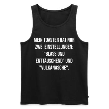 Toaster Saying Retro Typo - Men's Premium Organic Tank Top - black - Front - Michal (187cm)