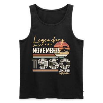 Vintage November 1960 Retro November 1960 - Men's Premium Organic Tank Top - black - Front - Michal (187cm)