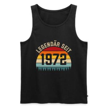 Legendär seit 1972 – Jahrgang 1972 - Männer Premium Bio Tank Top - Schwarz - Vorne - AI Model Male 178 light (178cm)