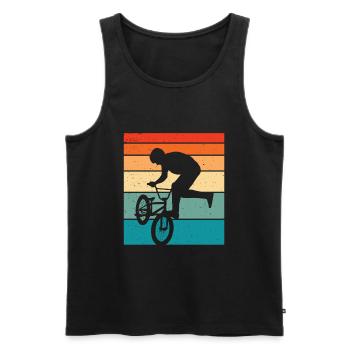 Bmx Retro Bmx Fahrrad - Männer Premium Bio Tank Top - Schwarz - Vorne - AI Model Male 178 light (178cm)