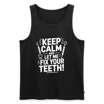 Funny Dentist Hygienist Dental Team Design  - Men's Premium Organic Tank Top - black - Front - Michal (187cm)