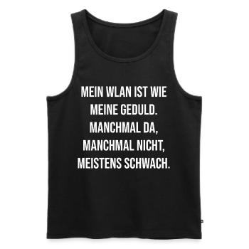 Mon Wi-Fi, c’est comme ma patience - Débardeur bio Premium Homme - noir - Devant - AI Model Male 178 light (178cm)