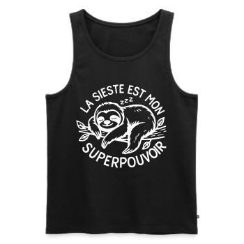 Nickerchen ist meine Superkraft: fauler Humor - Männer Premium Bio Tank Top - Schwarz - Vorne - AI Model Male 178 light (178cm)