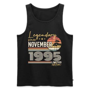 Vintage November 1995 Retro November 1995 - Men's Premium Organic Tank Top - black - Front - Michal (187cm)