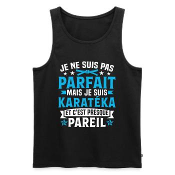 je suis karatéka cadeau karaté - Débardeur bio Premium Homme - noir - Devant - Michal (187cm)