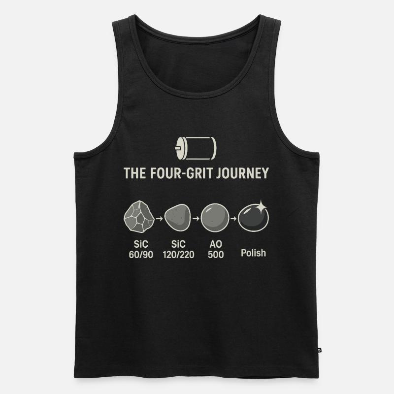 Der Vier-Schritte-Schleifprozess - Männer Premium Bio Tank Top - Schwarz