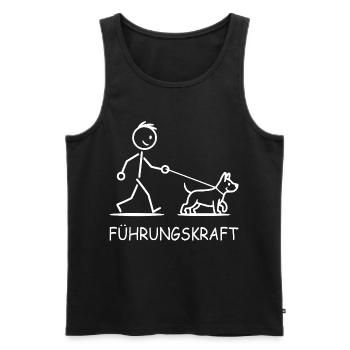 Führungskraft Hund  - Männer Premium Bio Tank Top - Schwarz - Vorne - Michal (187cm)