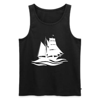 Weißes Boot und Reise - Männer Premium Bio Tank Top - Schwarz - Vorne - AI Model Male 178 light (178cm)
