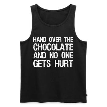 hand over the chocolate and no one gets hurt - Men's Premium Organic Tank Top - black - Front - Michal (187cm)