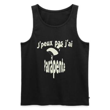 J'peux pas j'ai parapente - Débardeur bio Premium Homme - noir - Devant - Michal (187cm)