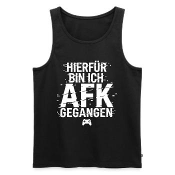 Hierfür Bin Ich AFK Gegangen Glitch Gaming - Männer Premium Bio Tank Top - Schwarz - Vorne - AI Model Male 178 light (178cm)